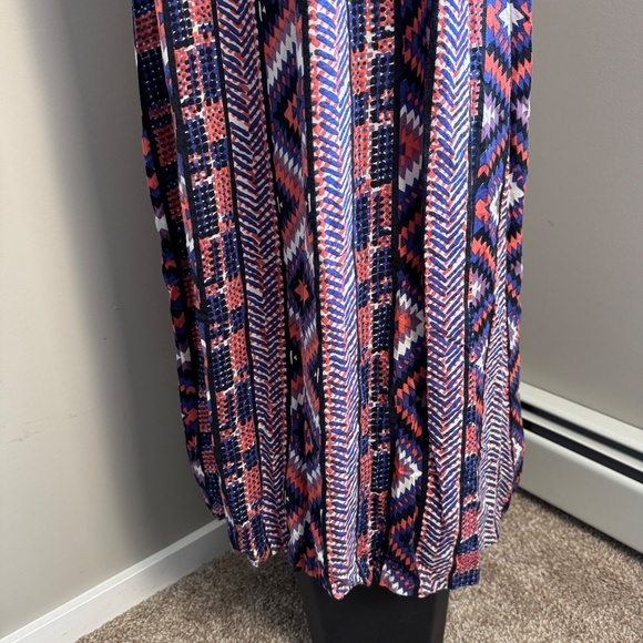 Angie Women's Sleeveless Babydoll Aztec Maxi Dress Spaghetti Strap Small Boho - Picture 2 of 16